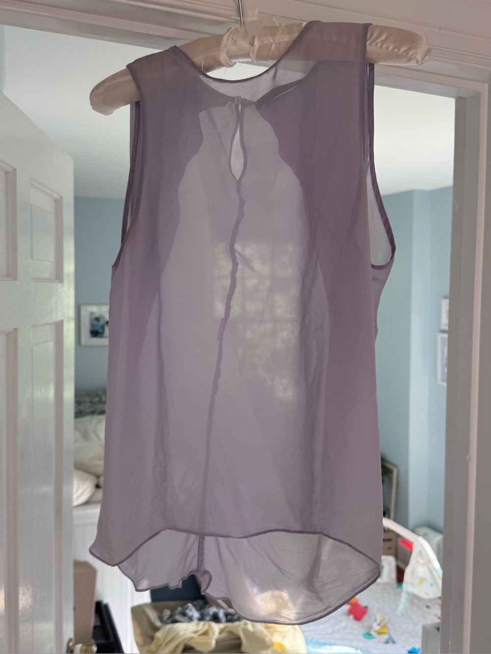Zara Basic Sheer Sleeveless Lavender Blouse